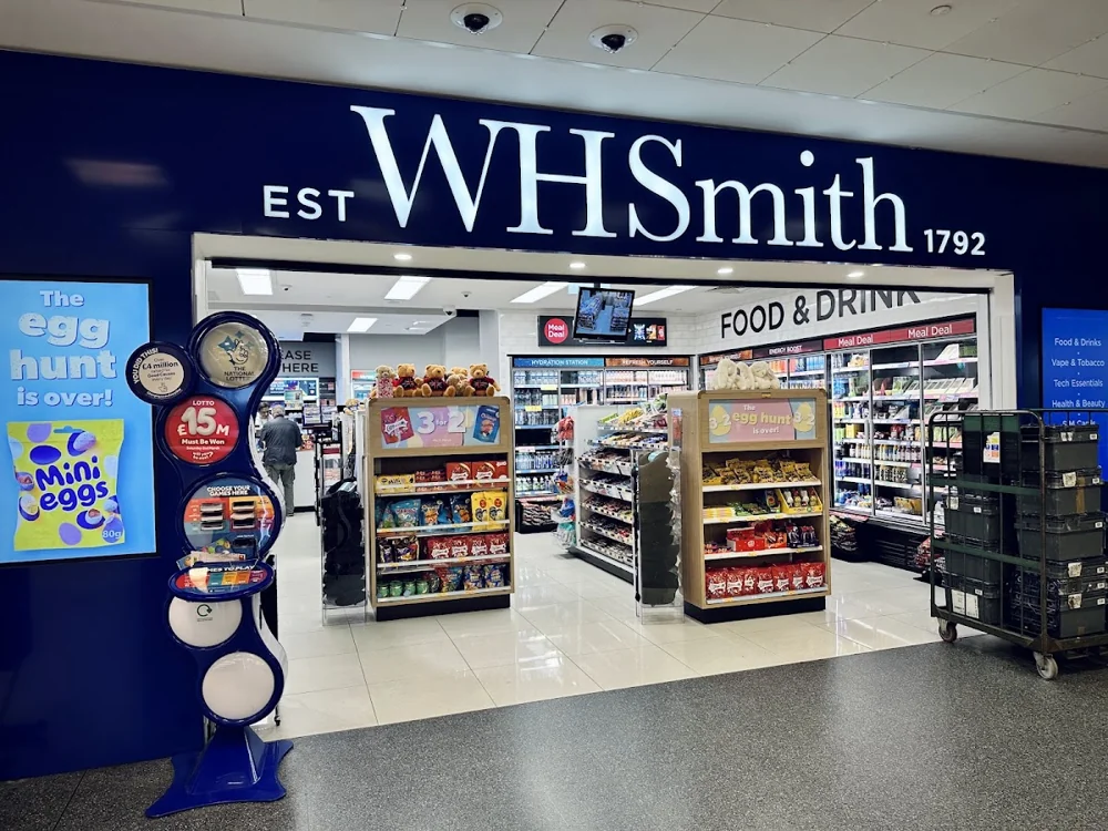 WHSmith storefront in the ground-floor landside concourse at London City Airport